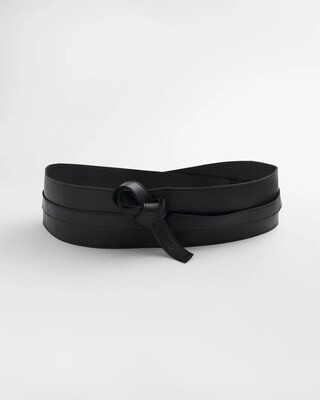 Women's Leather Obi Belt in Black | Chico's | Chico's