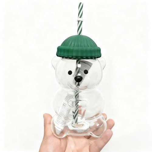 Bear Straw Cup, Cute Baby Straw Cups Glass, Honey Bear Cup with Straws, Cute Mugs for Coffee Drinks 20oz | Amazon (US)