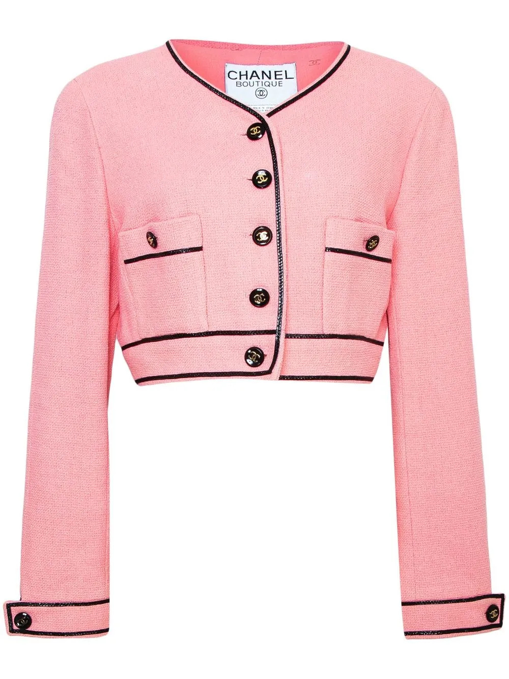 1995 CC-buttons cropped jacket | Farfetch Global