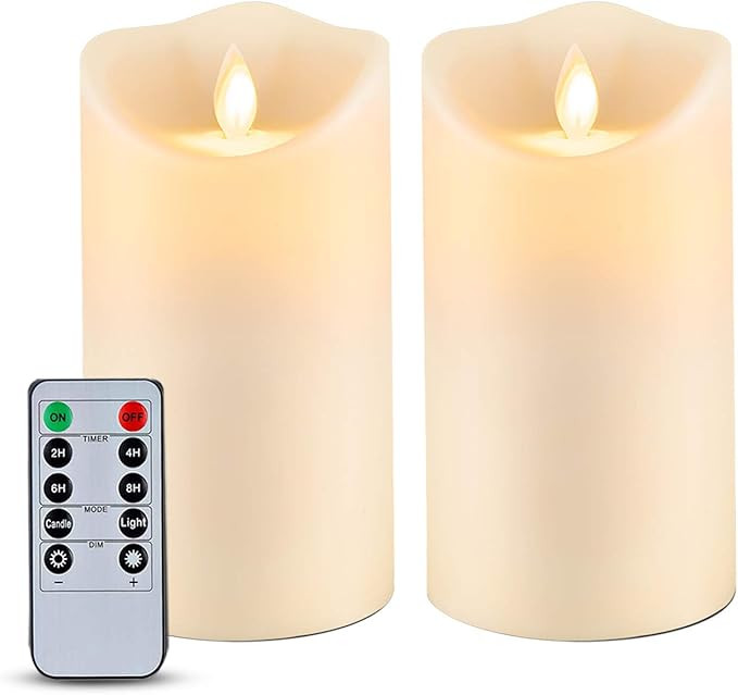 Homemory 6” x 3.25” Outdoor Waterproof Flameless Candles, Flickering Moving Flame LED Candles... | Amazon (US)