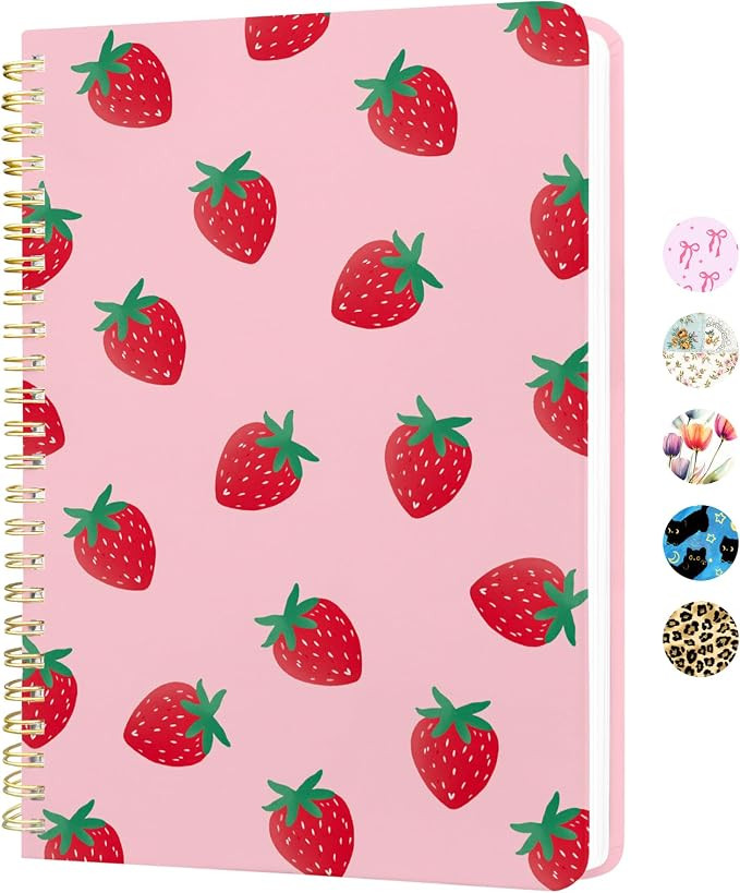 Stanoha Cute Spiral Notebook A5 Journal for Women Girls Kawaii Aesthetic Pretty Floral Design wit... | Amazon (US)