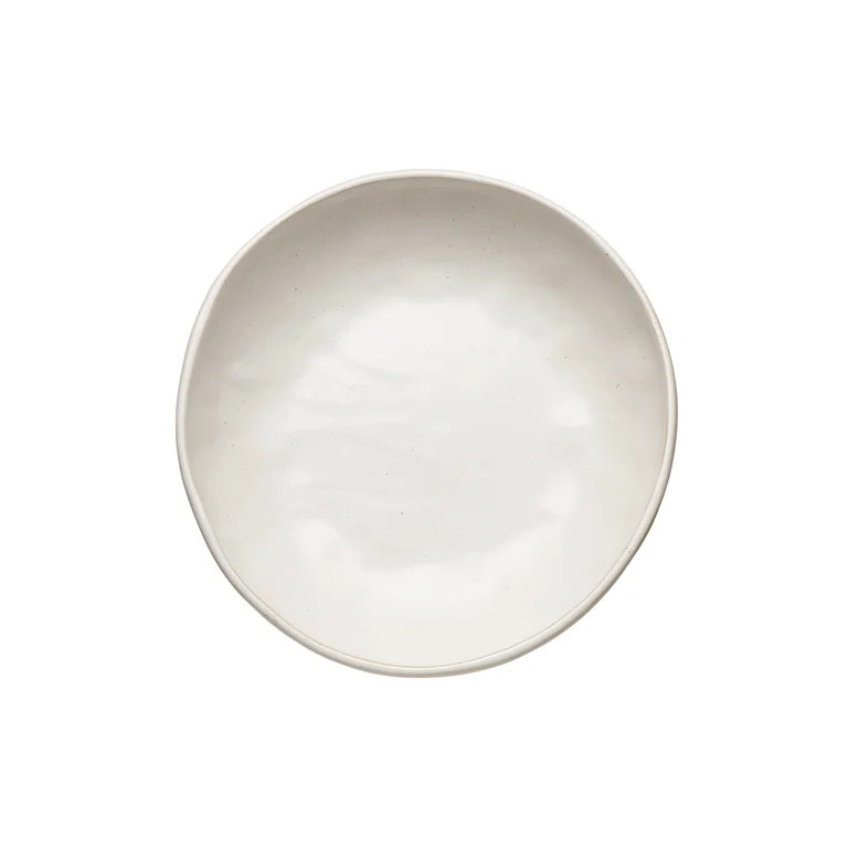 Creative Co-Op Stoneware Footed Pedestal/Bowl with Handles, Reactive Glaze, White | Walmart (US)