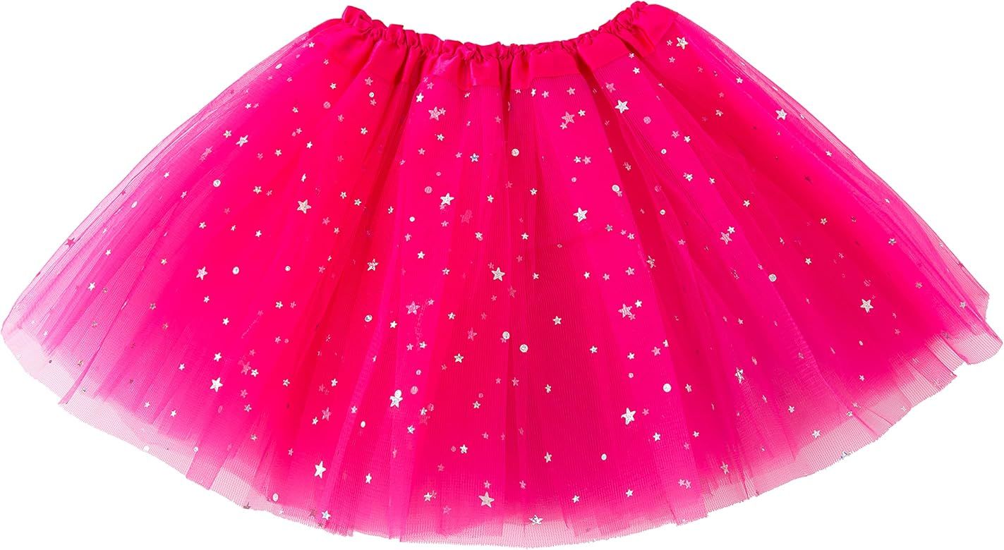 Jastore Girls Layered Stars Sequins Tutu Skirt Princess Ballet Dance Dress for 2-8 Years | Amazon (US)