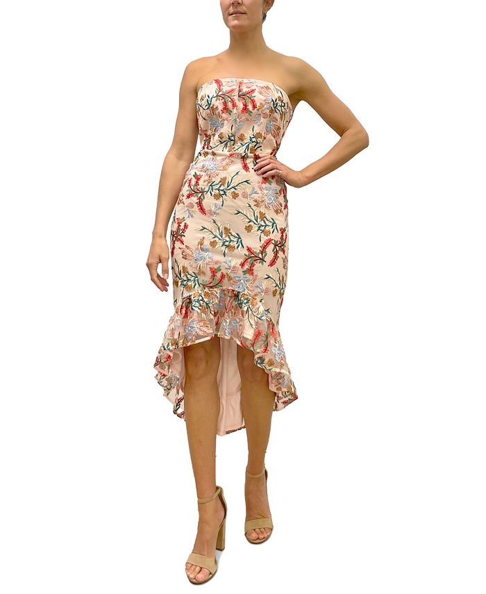 Sam Edelman Women's Embroidered Strapless High-Low Dress & Reviews - Dresses - Women - Macy's | Macys (US)