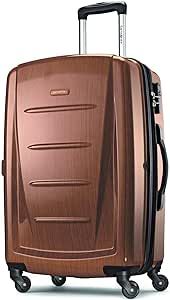 Samsonite Winfield 2 Hardside Luggage with Spinner Wheels, Rose Gold, Checked-Medium 24-Inch | Amazon (US)