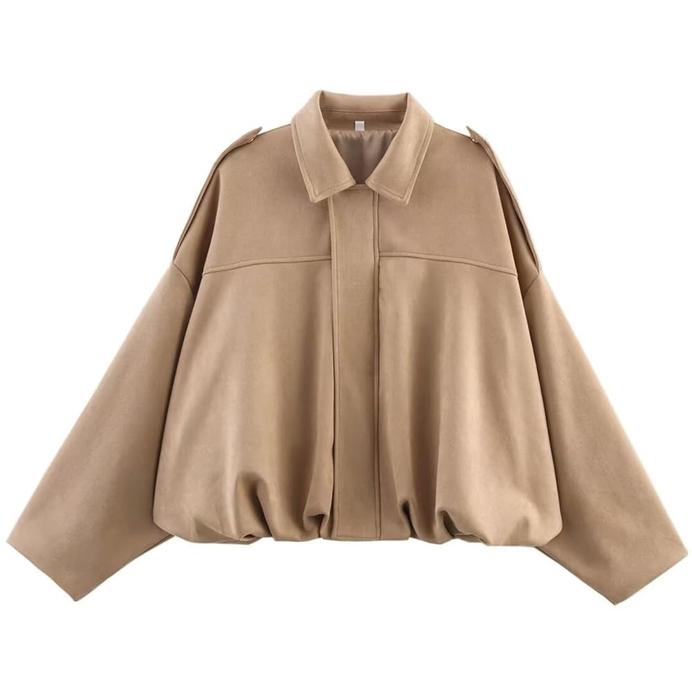 Women's Faux Suede Bomber Jacket Oversized Pilot Coats Fall Lapel Zip Up Motorcycle Streetwear Ou... | Amazon (US)