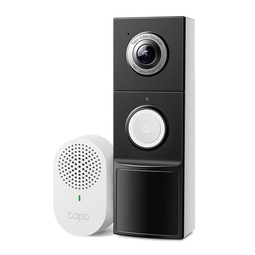 Tapo 2K+ Wired or Battery Powered Smart Video Doorbell with Chime - 180° Field of View, Person/Vehicle/Package Detection, Ring Call, 2-Way Audio, Subscription-Free Local Storage or Optional Cloud,D225 | Amazon (US)