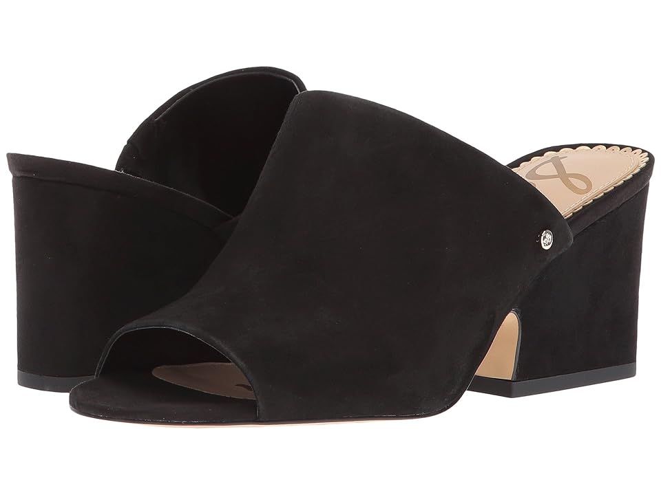 Sam Edelman Rheta (Black Kid Suede Leather) Women's Slide Shoes | 6pm