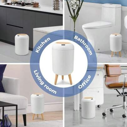 Pukomc Smart Induction Waterproof Trash Bins , Trash Cans For Bathroom, Trash Cans For Kitchen,For Bathroom,Bedroom.Office Nordic Style ,Cute Bins | SHEIN