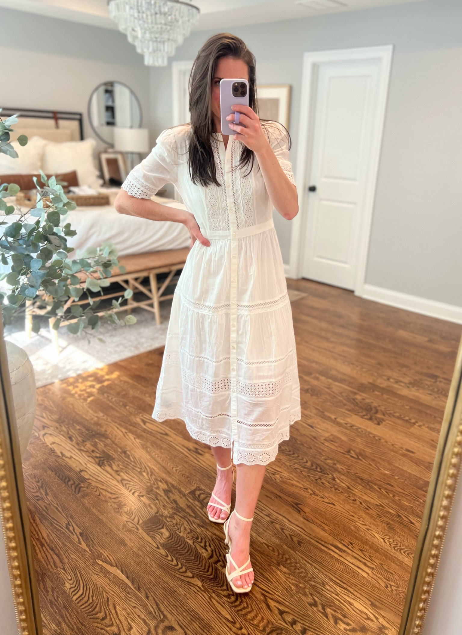 Gap midi 2025 eyelet dress