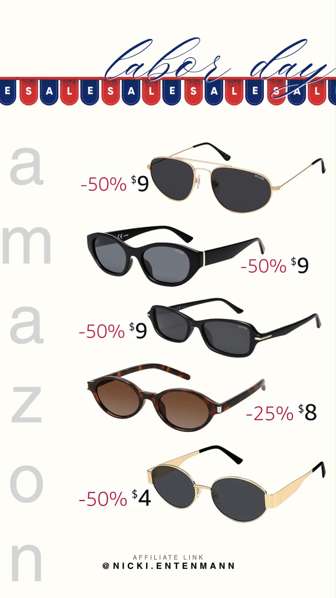 Snag chic sunglasses at amazing prices designed for every occasion. Perfect for casual days or stylish nights, they bring effortless charm, confidence, and modern flair to any outfit. #sunglasses #amazonfinds #fashion #styleessentials #ootdfashion #shoppingdeal #modernliving #accessorylove #trendystyle #dailyessentials 😎🕶️✨ 

 #LTKootd #LTKSaleAlert #LTKBeauty