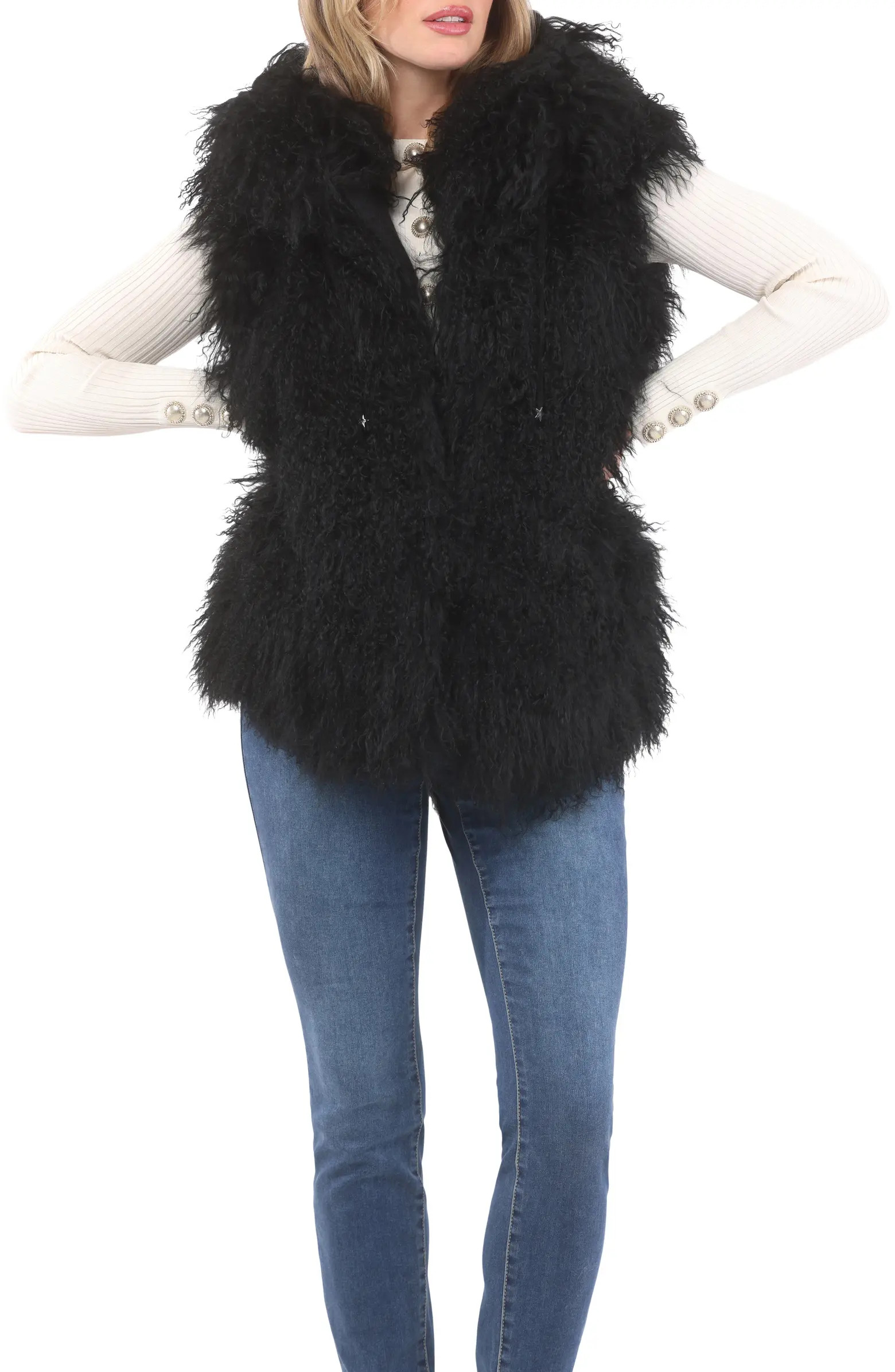 Reversible Genuine Shearling Vest With Wool And Cashmere Blend Back | Nordstrom