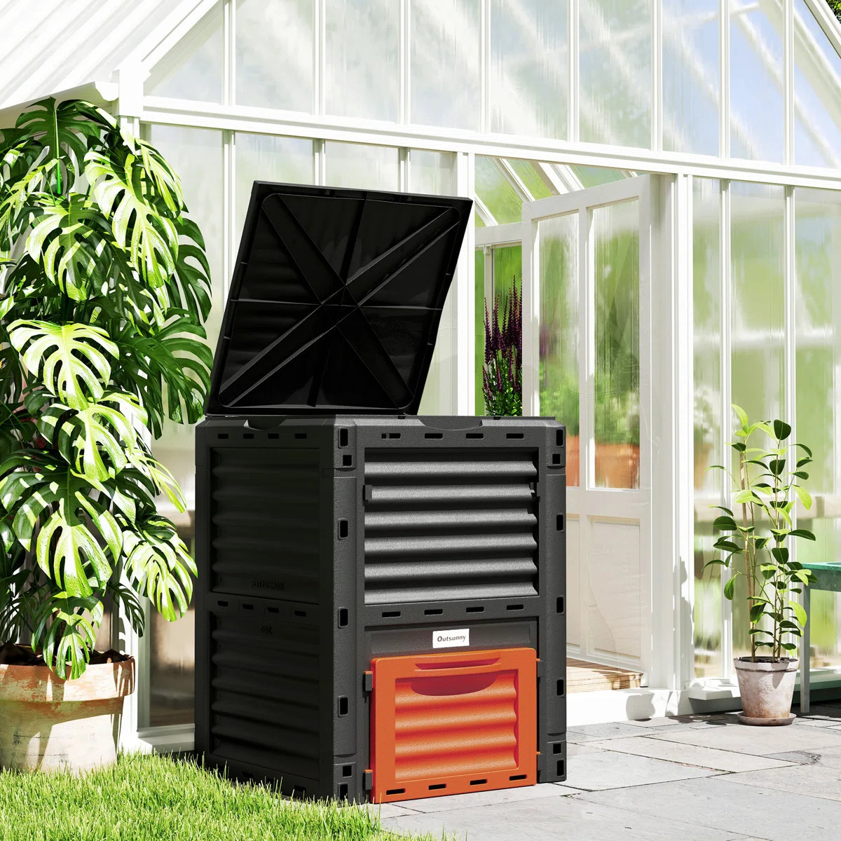 Garden Compost Bin 80 Gallon Outdoor Large Capacity Composter Fast Create Fertile Soil Aerating B... | Wayfair North America