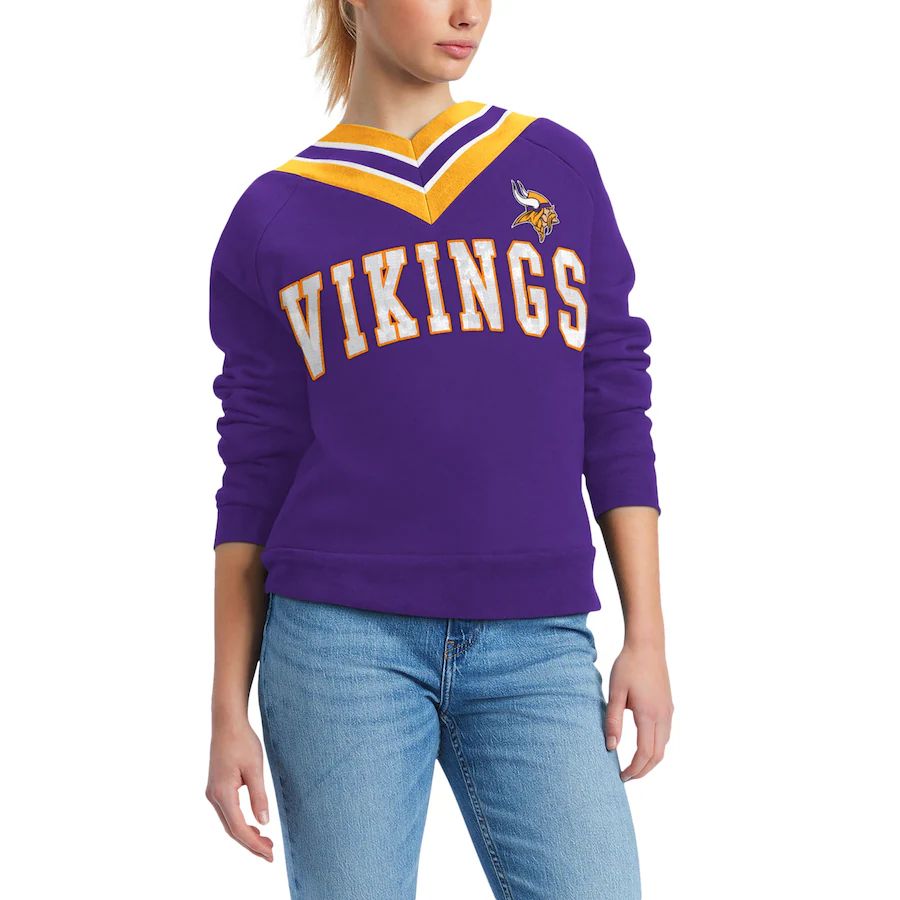 Minnesota Vikings Tommy Hilfiger Women's Heidi Raglan V-Neck Sweater - Purple | Fanatics