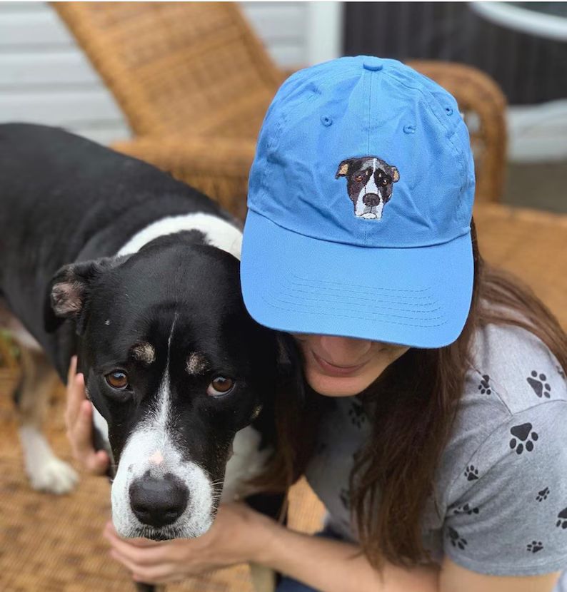 Custom Pet Embroidered Hat Gift PDF Available Drawn Art - Etsy | Etsy (US)