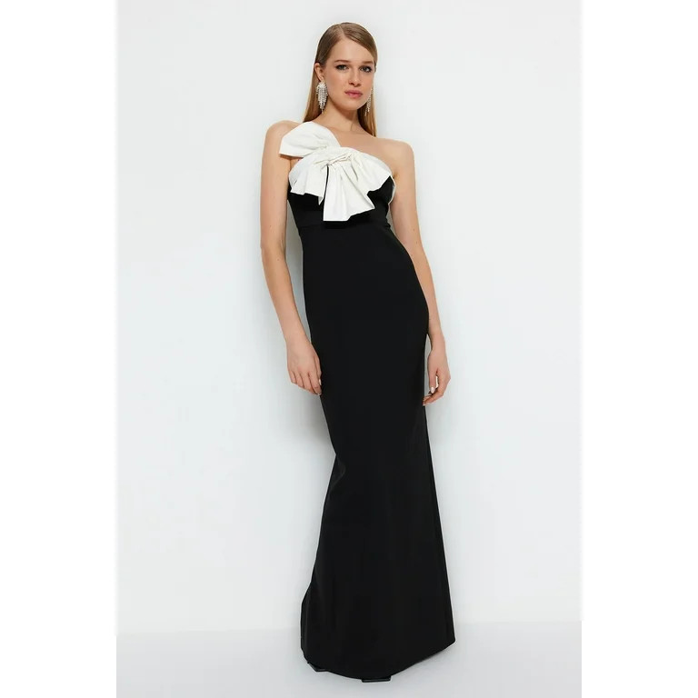 Trendyol Women  Maxi Shift Fitted Woven Evening Dress | Walmart (US)