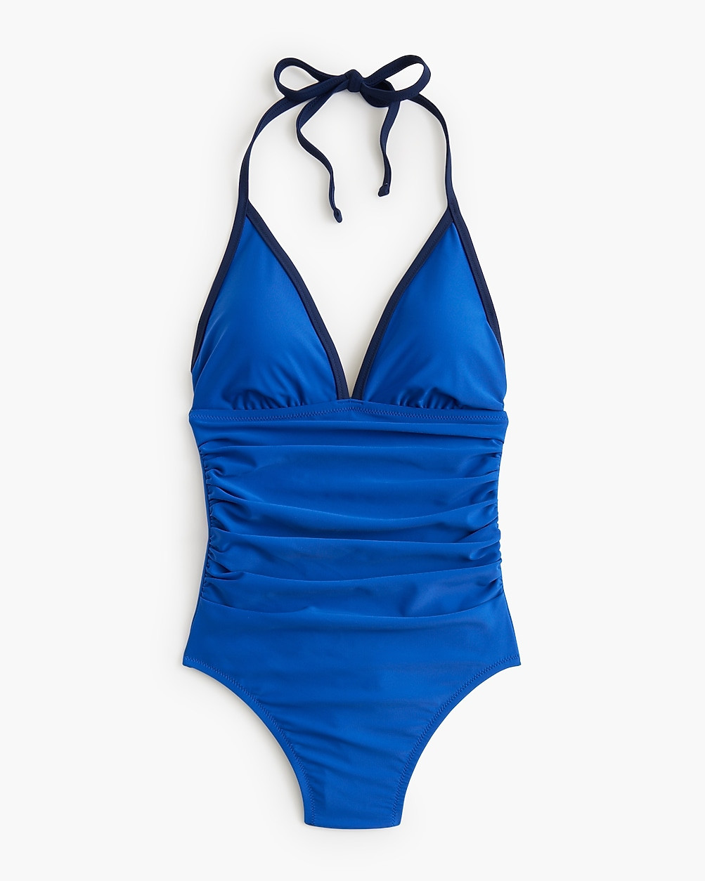Tipped ruched one-piece swimsuit | J.Crew Factory