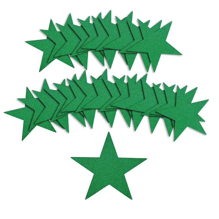 50pcs Glitter Star Cutouts, 6inch Twinkle Star Glitter Paper Confetti Star Shape Paper Cut Outs f... | Amazon (US)