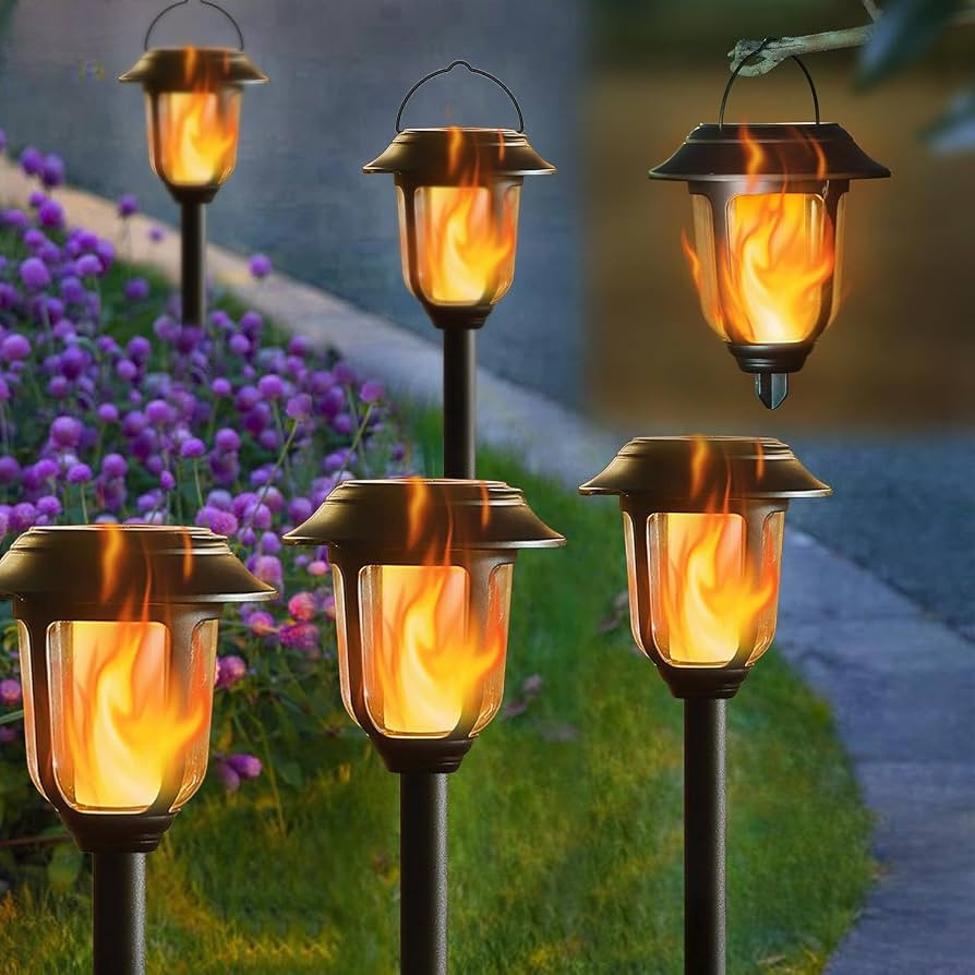 Dynaming Dual Use Solar Flame Lights Outdoor 6 Pack, Solar Flickering Flame Pathway Lights, Hangi... | Amazon (US)