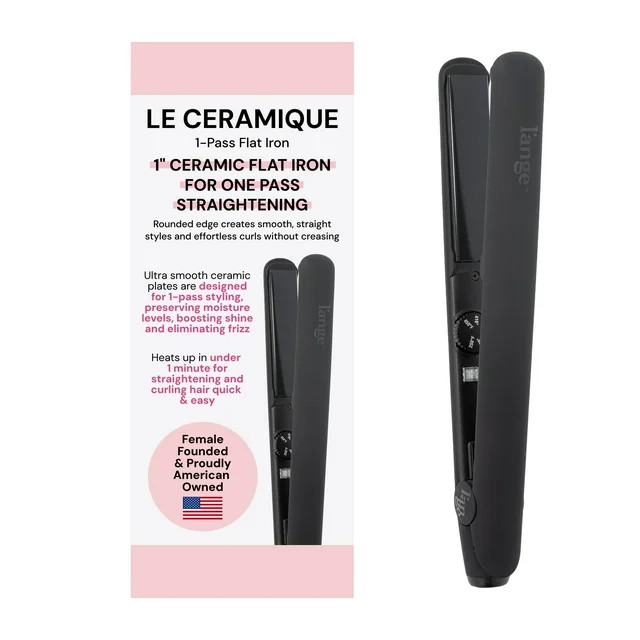 L'ange Hair Le Ceramique 1-Pass Flat Iron Hair Straightener | Fast Heating Ceramic Flat Iron | Walmart (US)