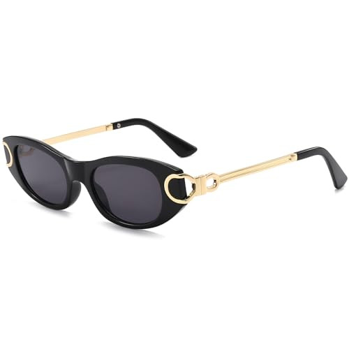 AIEYEZO Retro Oval Sunglasses for Women Trendy Vintage Oval Frame Sun Glasses Metal Designer Shad... | Amazon (US)