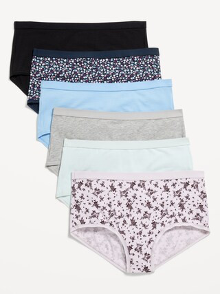High-Waisted Everyday Brief Cotton Underwear 6-Pack | Old Navy (US)