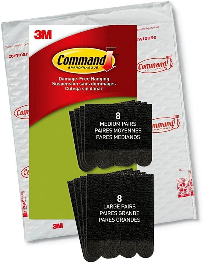 Command Picture Hanging Strips, 16 Pairs: 8-Medium, 8-Large Pairs, Black, Ships In Own Container | Amazon (US)