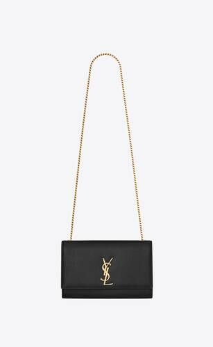 Classic Saint Laurent monogram shoulder bag made with metal-free tanned leather and organic cotto... | Saint Laurent Inc. (Global)