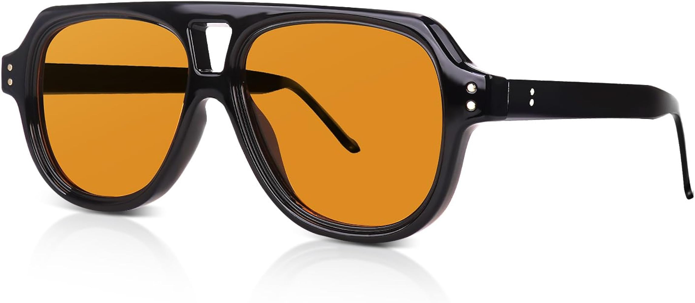DrRelax Retro Square Aviator Sunglasses Womens 70s Bold Flat Top Frame Polarized Sun Glasses | Amazon (US)