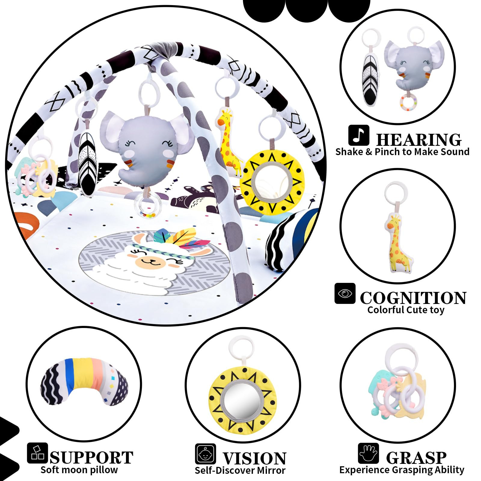 Baby Gym Play Mat, 8-in-1 Tummy Time Mat & Activity Gym, Washable Ball Pit, Infant Play Mat with ... | Amazon (US)