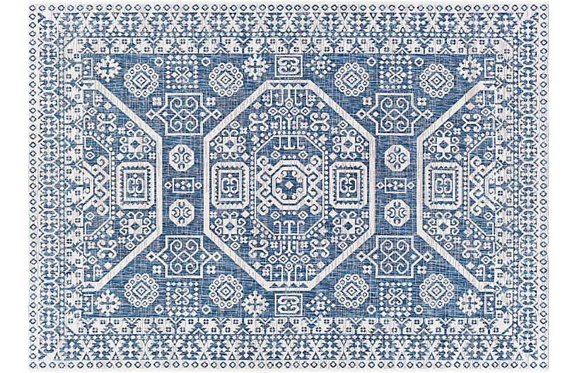 Persephone Outdoor Rug, Bright Blue | One Kings Lane