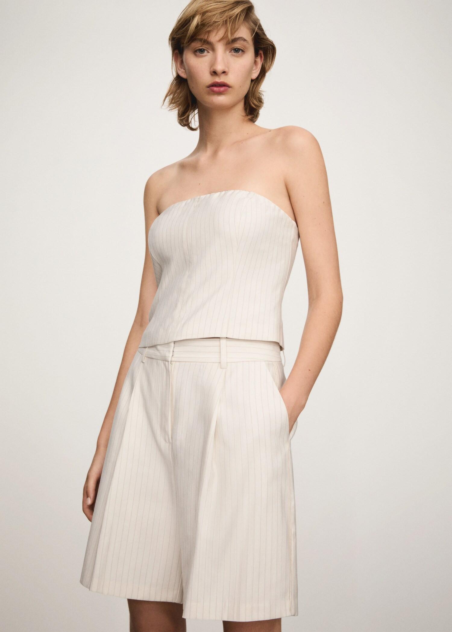 Straight striped bermuda shorts | Mango (US/MX/AU)