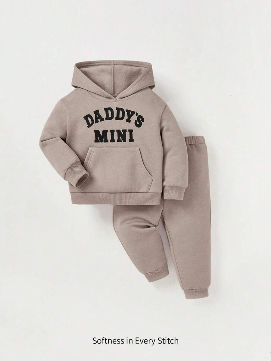 Cozy Pixies 2pcs/Set Baby Boys/Girls Hooded Sweatshirt And Jogger Pants Set | SHEIN