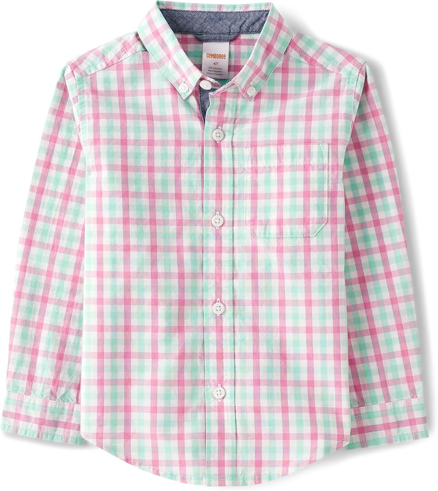 Gymboree Baby Boys' and Toddler Long Sleeve Button Up Shirt | Amazon (US)