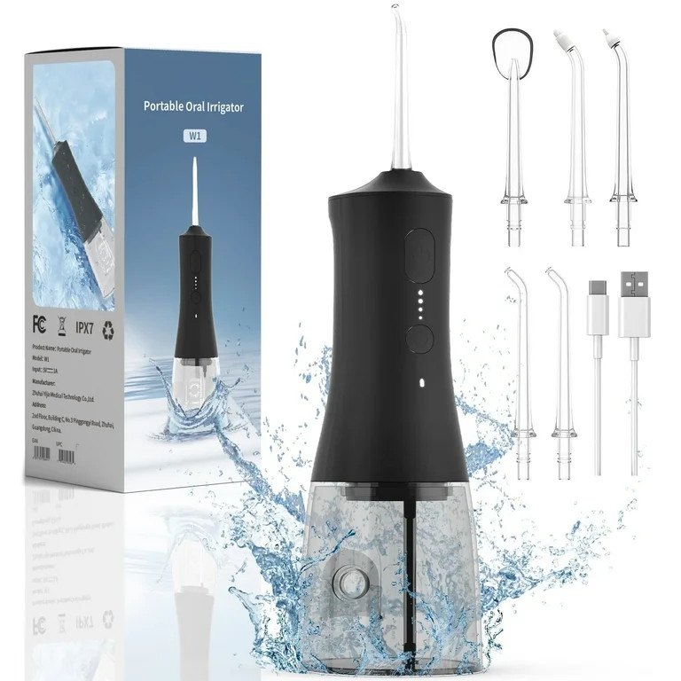 AIRROBO Cordless Water Flosser for Teeth with 4 Cleaning Modes, 6 Jet Tips, 265ML Water Tank, IPX... | Walmart (US)