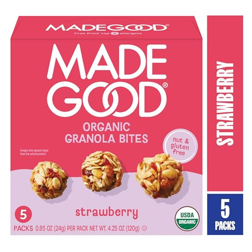 MadeGood Organic Strawberry Granola Bites, 5ct x 0.85oz | Amazon (US)