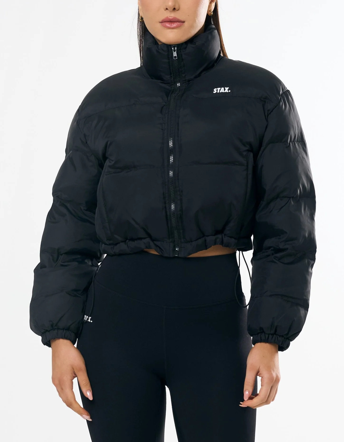 STAX. - Cropped Puffer- Black - M | STAX.