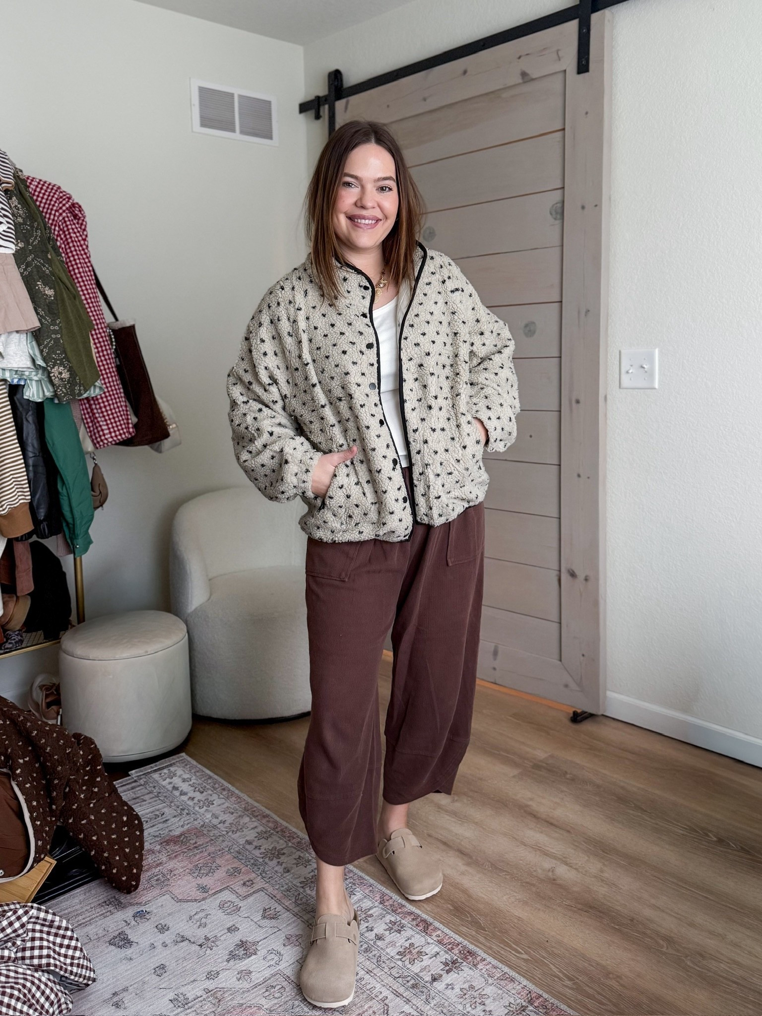 Pairing this fleece jacket with the best barrel sweatpants! Stay comfy and cute this season. Wearing large in pants

#LTKootd #LTKMidsize #LTKmomlife