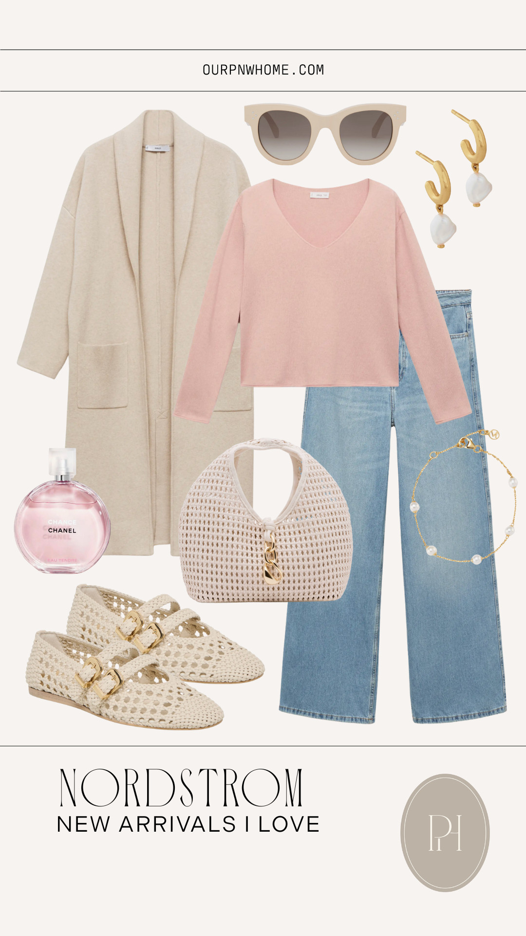 New arrivals for spring at Nordstrom!

wide leg jeans, medium wash jeans, wide leg denim, long cardigan sweater, open cardigan, pink sweater, pink top, spring fashion, spring looks, spring outfit, spring style, white handbag, ivory handbag, white flats, white purse, spring accessories, spring handbag, perfume, women's fragrance, pearl earrings, white sunglasses, pearl bracelet, neutral sweater, cozy look, casual outfit, casual look 

 #LTKgrwm #LTKootd #LTKSaleAlert