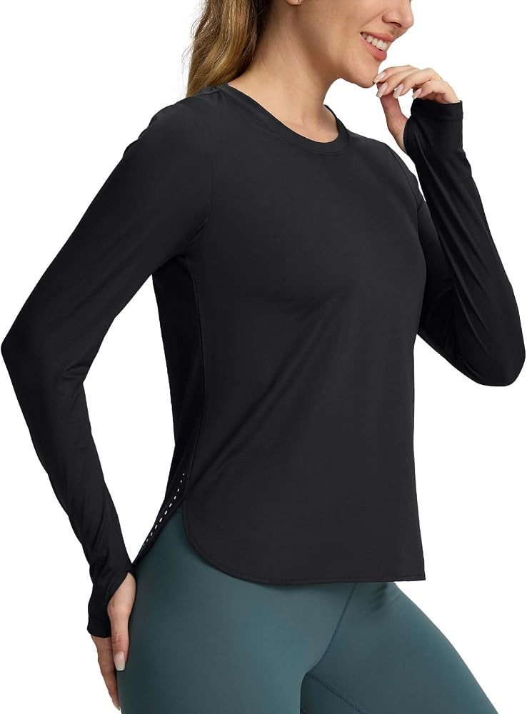 Long Sleeve Workout Tops for Women Athletic Running Shirts Active T Shirts Quick Dry Lightweight | Amazon (US)