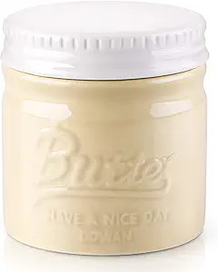 DOWAN Butter Dish, French Butter Crock With Lid for Spreadable Soft Butter, Porcelain Butter Keep... | Amazon (US)