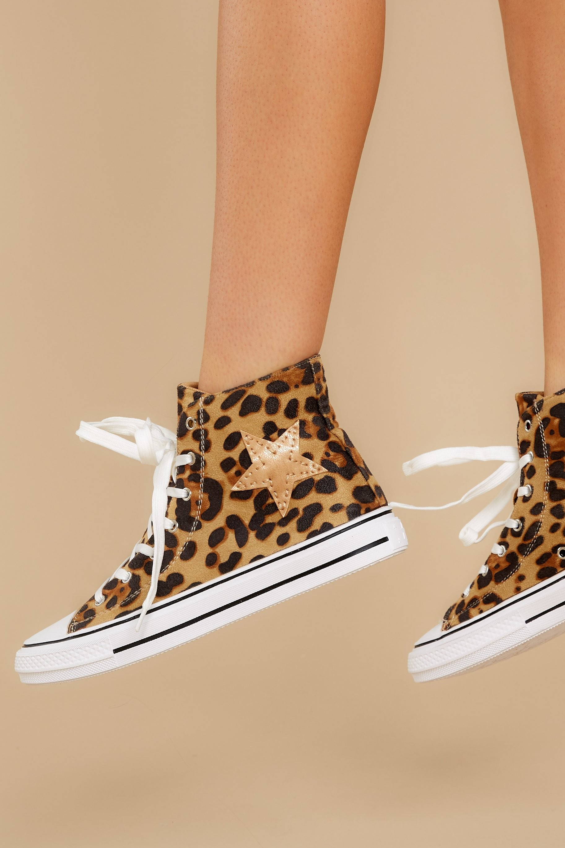 Get On Your Level Leopard High Top Sneakers | Red Dress 