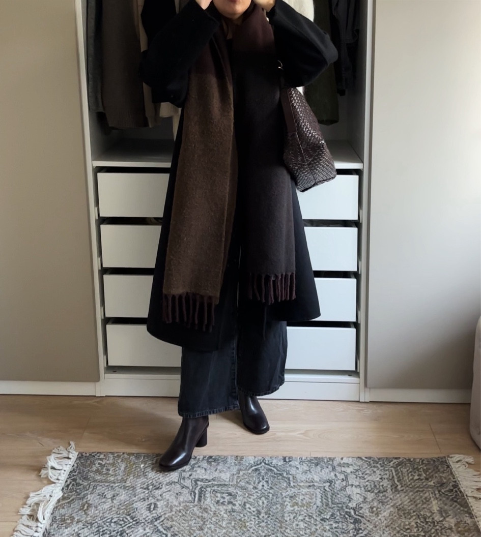 winter outfit, wool coat, wide leg jeans, black wide leg jeans, heeled boots, leather boots, wool scarf

#LTKSeasonal #LTKfindsunder50 #LTKeurope