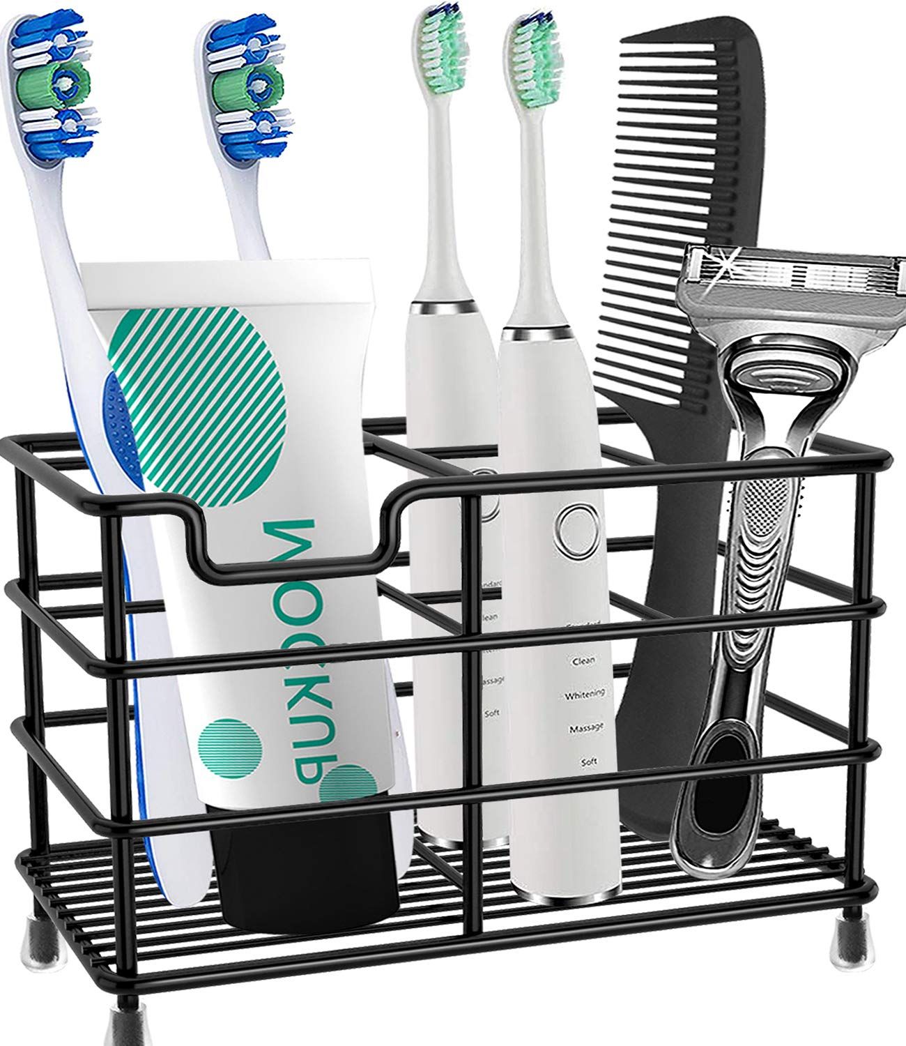 Toothbrush Holder Stainless Steel Rustproof Bathroom Electric Toothbrush Holder Toothpaste Storage O | Amazon (US)