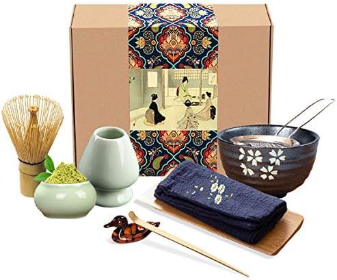 Artcome Japanese Matcha Tea Set, Matcha Whisk, Traditional Scoop, Matcha Bowl, Ceramic Whisk Holder, | Amazon (US)