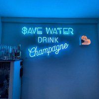 Save Water Drink Champagne Led Home Bar Neon Decor Light Sign | Etsy (US)