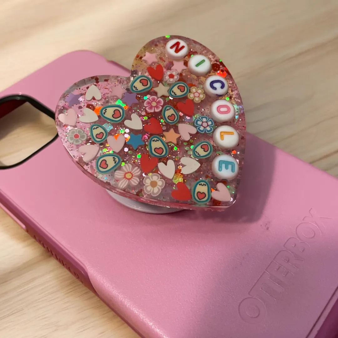 Cute Resin Pop Socket, Handmade Custom Cell Phone Grip, Kindle Popsocket, Valentine's Day Gift, H... | Etsy (US)