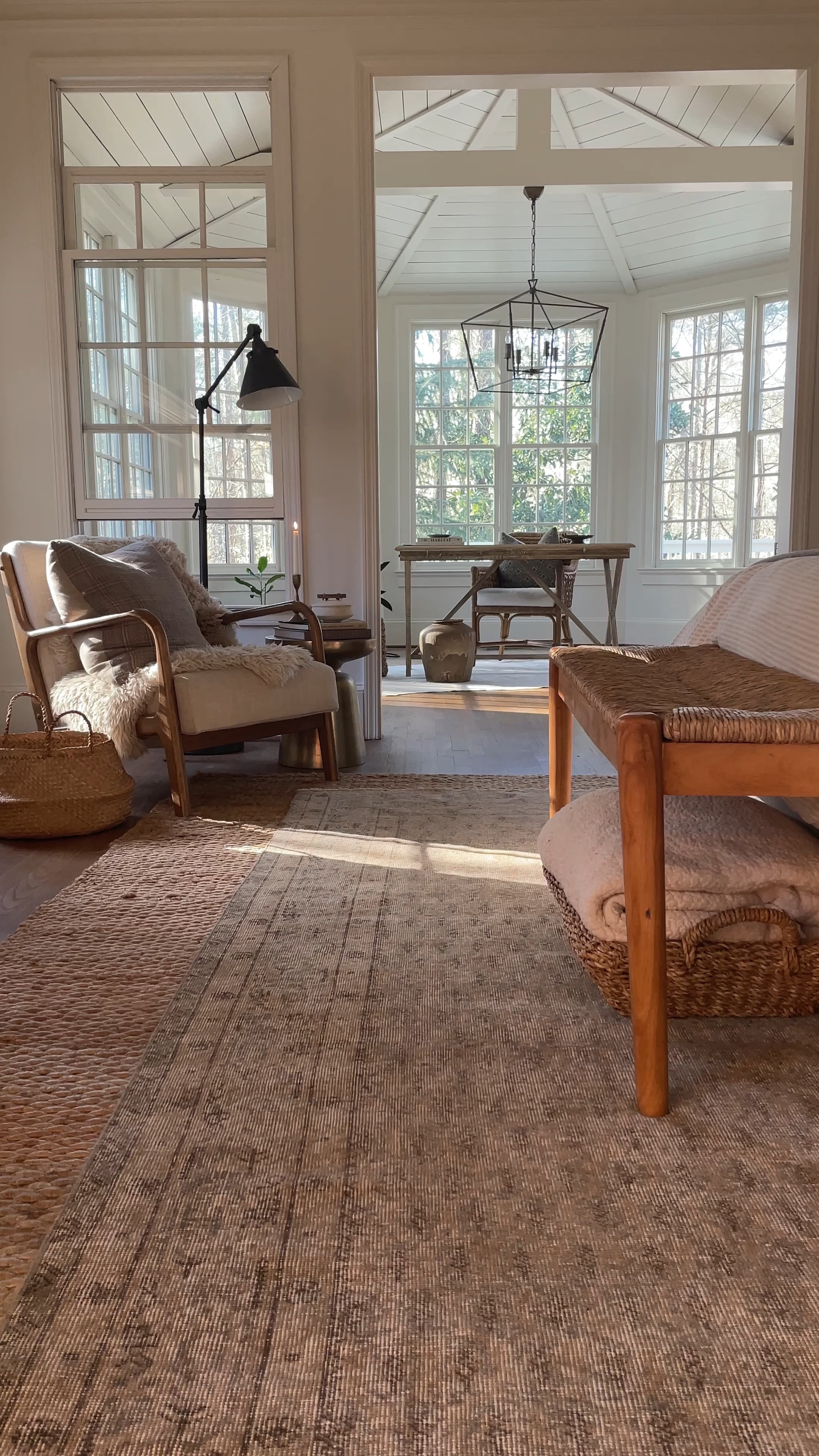 Neutral bedroom, primary bedroom, sitting nook, sitting area, home office, sunroom, vaulted ceiling 

#LTKunder100 #LTKunder50 #LTKhome