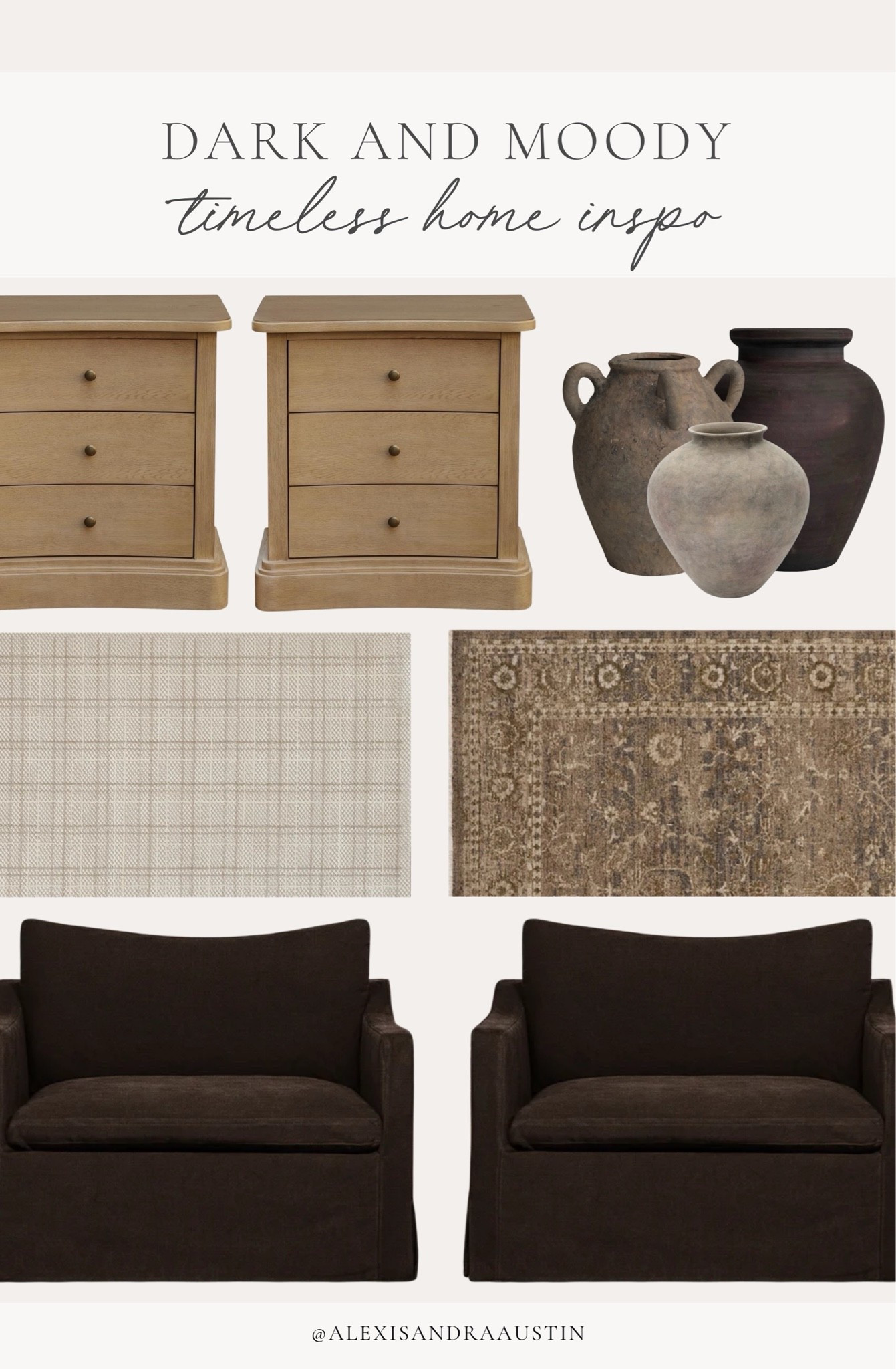 Timeless dark and moody bedroom inspo! From dark upholstered details to all the McGee vibes, rounding up all the things that caught my eye this spring.

Home finds, neutral home inspo, collected style, bedroom refresh, spring style, furniture favorites, neutral wood tones, vase favorites, neutral decor, vintage style area rug, accent chair, nightstand details, dark and moody, Wayfair, found it on Amazon, Loloi, Chris Loves Julia, shop the look!

#LTKSeasonal #LTKHome