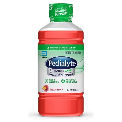 Pedialyte Advanced Care Electrolyte Solution Hydration Drink - Cherry Punch - 33.8 fl oz | Target